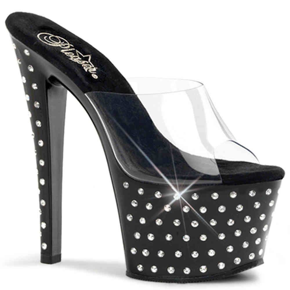 Pleaser - STARDUST701 Mules à talons - Chaussures de pole dance - Noir Product image